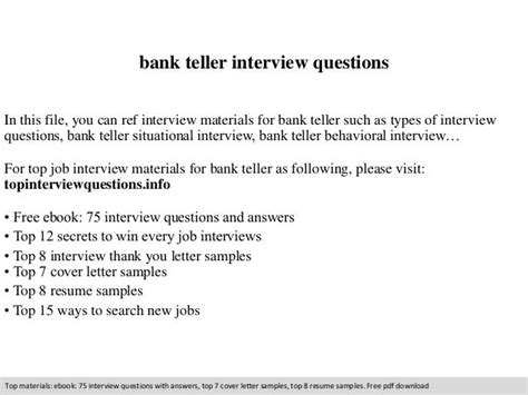 Interview Questions For Bank Tellers